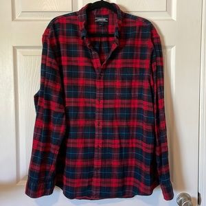 Mens plaid flannel button up - lands end